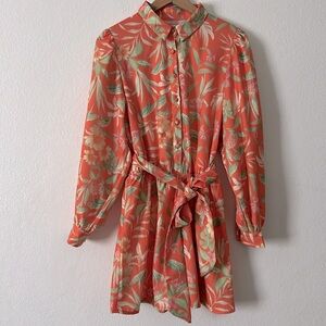 Love Colette Long Sleeve Floral Romper Size L